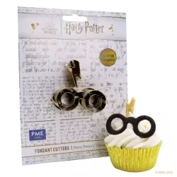 Set tagliabiscotti Occhiali & Fulmine, piccolo (color oro, acciaio inossidabile)