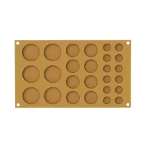 Dessert mold circle made of silicone, 3 pieces