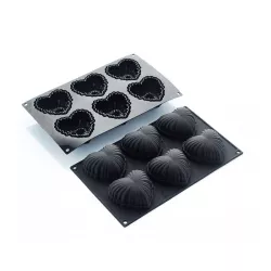 stampo in silicone Cuori Satin, 6 pezzi