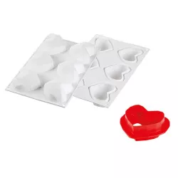 Stampo in silicone Cuore Diamante, 6 pezzi