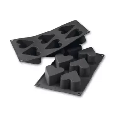 Silicone mold heart Ø 6.5 cm, 6 pieces