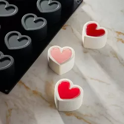 Stampo in silicone per pasticceria Cuori Eros, 15 pezzi