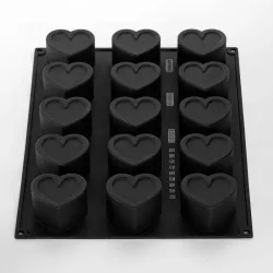 Silicone patisserie heart mold Eros, 15 pieces
