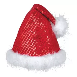 Bonnet de Père Noël avec paillettes, 1 pièce
