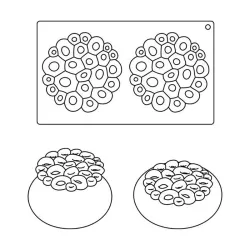 Stampo in silicone Corallo Ø 13,5 cm, 2 pezzi