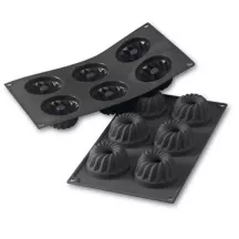 Silicone mold Gugelhupf Modern Ø 7 cm, 6 pieces