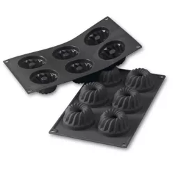 Stampo in silicone Gugelhupf Modern Ø 7 cm, 6 pezzi