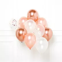 Rose gold balloon bouquet, 10 pieces