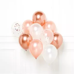 Rose gold balloon bouquet, 10 pieces