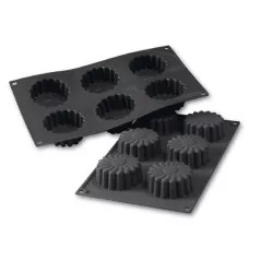 Silicone baking mold daisies Ø 7 cm, 6 pieces