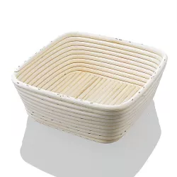 Cestino di lievitazione quadrato 22 cm in vimini di giunco