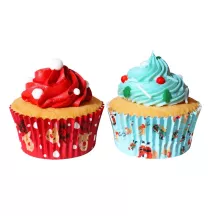 Santa & Rudolph cupcake cases, 60 pieces
