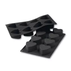 Moule en silicone Cœur Ø 6 cm, 8 pièces