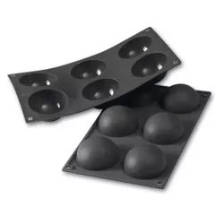 Silicone baking mold hemisphere Ø 7 cm, 6 pieces