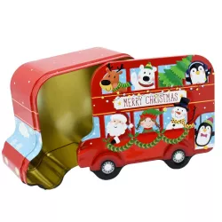 Christmas cookie tin Santa Bus (190 x 155 x 70 mm)