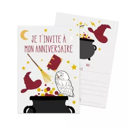 8 Cartes d'invitation sorcier