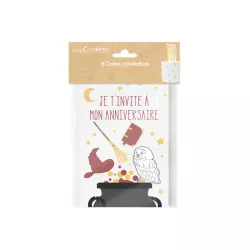 8 Cartes d'invitation sorcier
