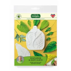 Gaufrage en silicone avec motif de feuilles, de marguerites et de tournesols