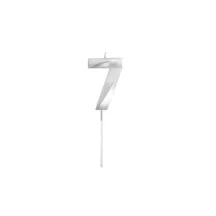 Silver number candle 0-9
