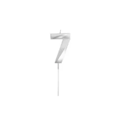 Candela numerica in argento - Numero: 7