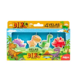 4 Bougies "Dinosaures"