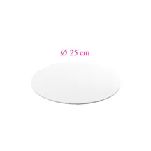 Dünne runde weisse Tortenplatte - 25 cm