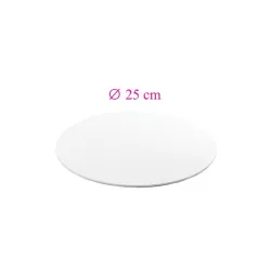 Piatto rotondo sottile per torte bianche - 25 cm