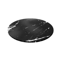 Black marbled round cake plate