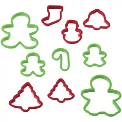 Set of 10 Christmas cookie cutters
