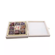 Wooden chocolate box for 9 chocolates