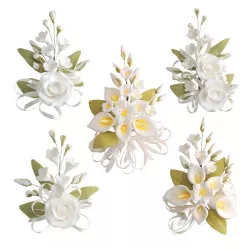 Bouquet of flowers white Cake Topper