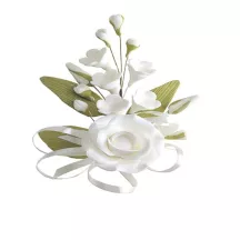 Bouquet de fleurs blanc Cake Topper