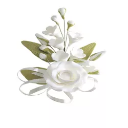 Bouquet of flowers white Cake Topper