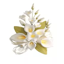 Bouquet of flowers white Cake Topper