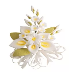 Bouquet di fiori bianco per cake topper