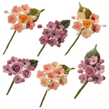 Bouquet of flowers pastel cake topper