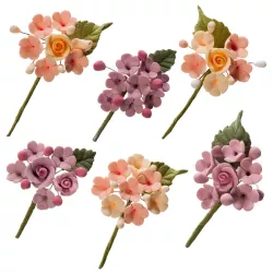 Bouquet of flowers pastel cake topper