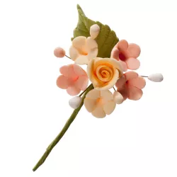 Bouquet of flowers pastel cake topper