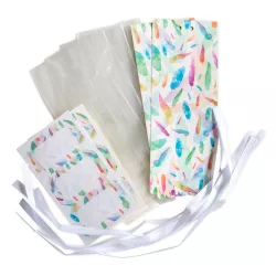 Set Sacchetti regalo "Rainbow Feathers", 24 pezzi