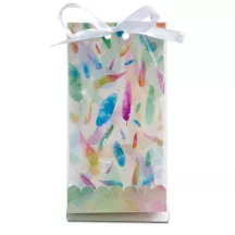 Set Sacchetti regalo "Rainbow Feathers", 24 pezzi