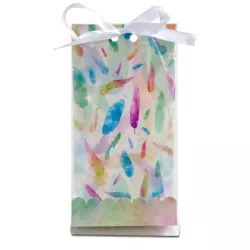 Set Sacchetti regalo "Rainbow Feathers", 24 pezzi