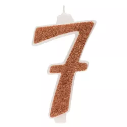 Giant Golden glowing candle - Number: 7