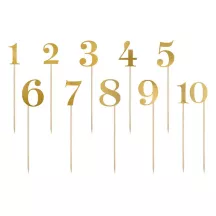 11 Cake toppers - golden numbers