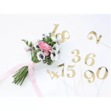 11 Cake toppers - golden numbers