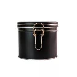 Guetzlidose rund Schwarz mit Bügelverschluss Ø 102 x 90 mm