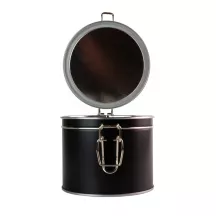 Guetzlidose rund Schwarz mit Bügelverschluss Ø 102 x 90 mm