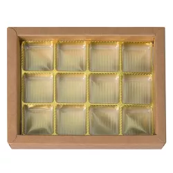 Boîte de chocolats brun clair pour 12 chocolats