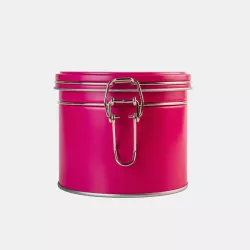 Cookie tin with swing top pink, Ø 102 x 90 mm