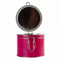 Boîte à biscuits avec fermeture à étrier rose, Ø 102 x 90 mm