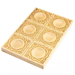 Mandala wooden ravioli mold, 6 ravioli, beech wood